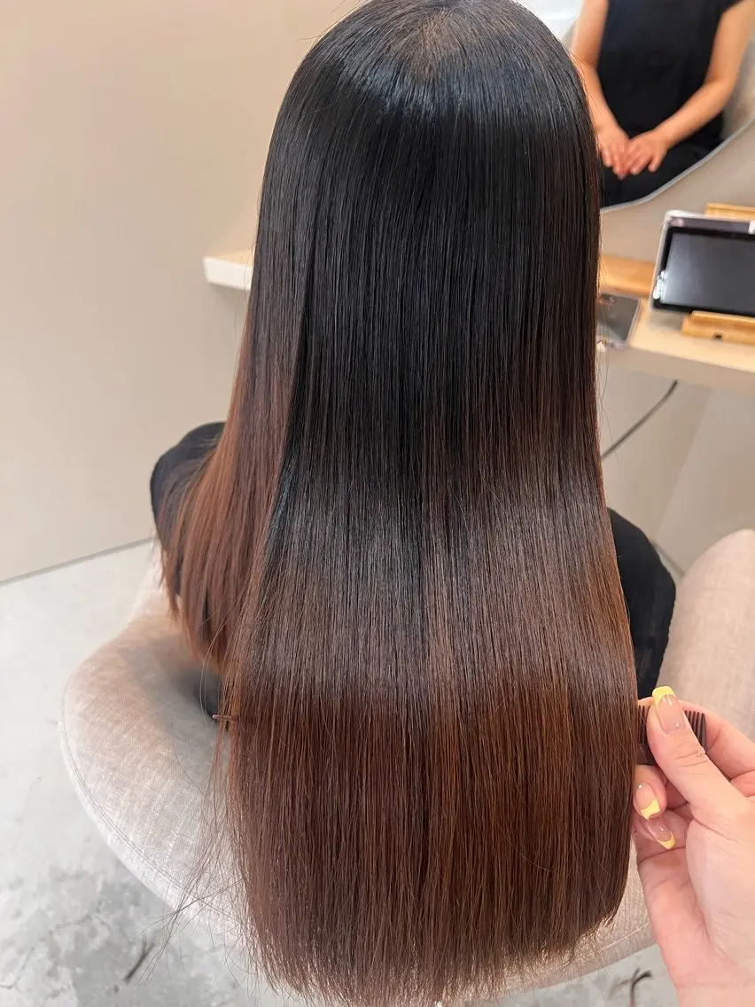 ロング カット ヘアカラー トリートメント ヘッドスパ MAHO/透明感 /艶髪のヘアスタイル