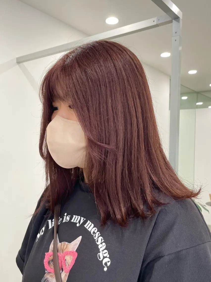 ミディアム カラー ブラウンカラー ピンクカラー ピンクブラウン ヘアカラー ⭐トレンドカット&カ ラーCocoro🪿のヘアスタイル