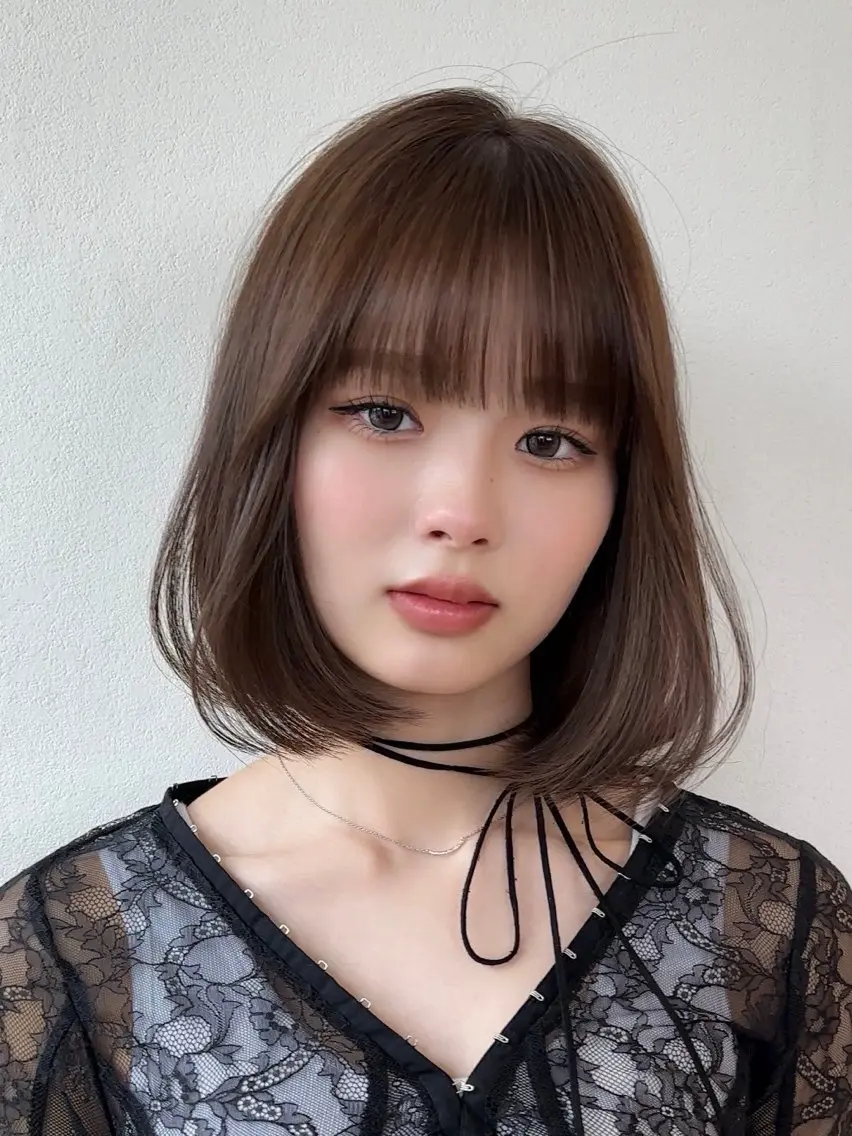 ミディアム カット トリートメント けいし🐬ボブ 美髪縮毛矯正のヘアスタイル