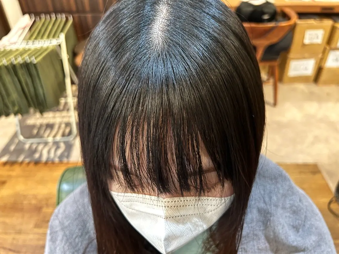 ロング 顔周りカット 縮毛矯正 まゆ/髪質改善 ストレート/スパ🫧のヘアスタイル
