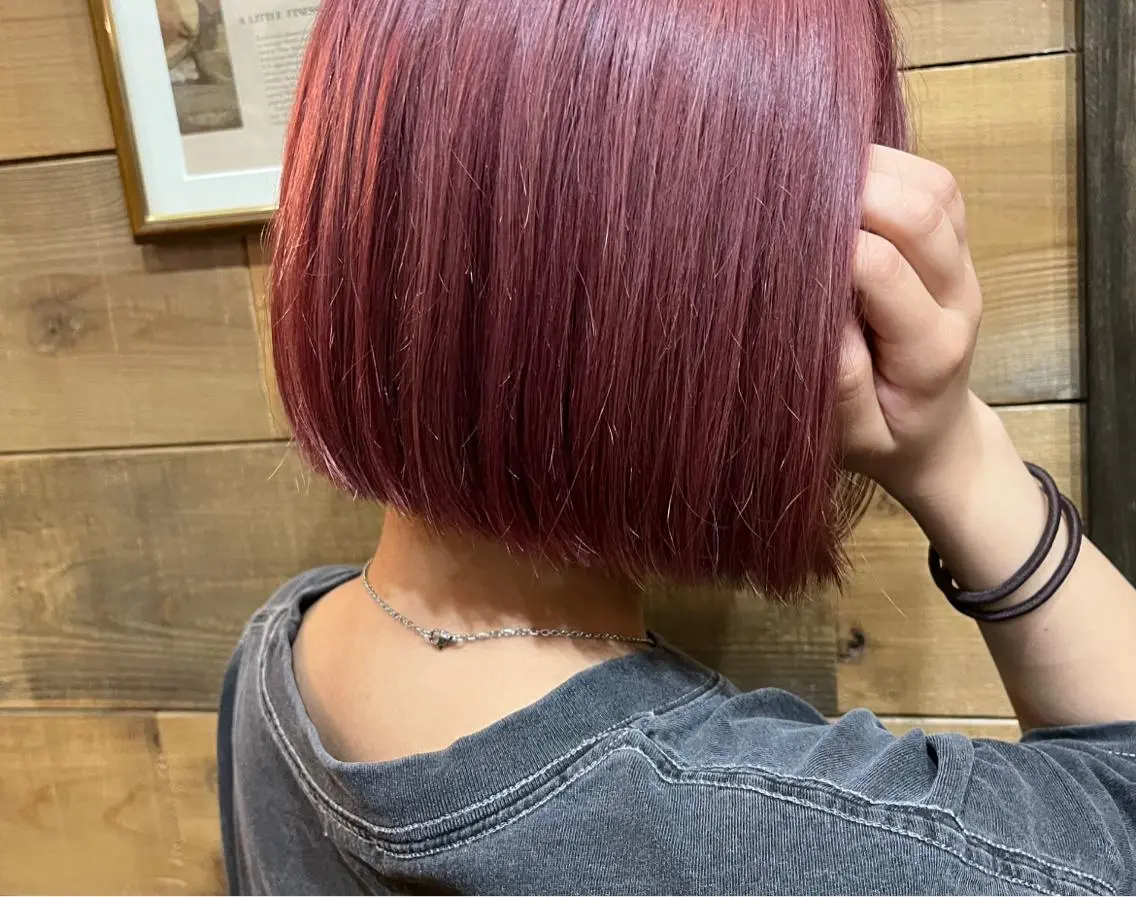 ショート カラー ピンクカラー ボブ SHIAN 八王子👼鬼塚さやかのヘアスタイル