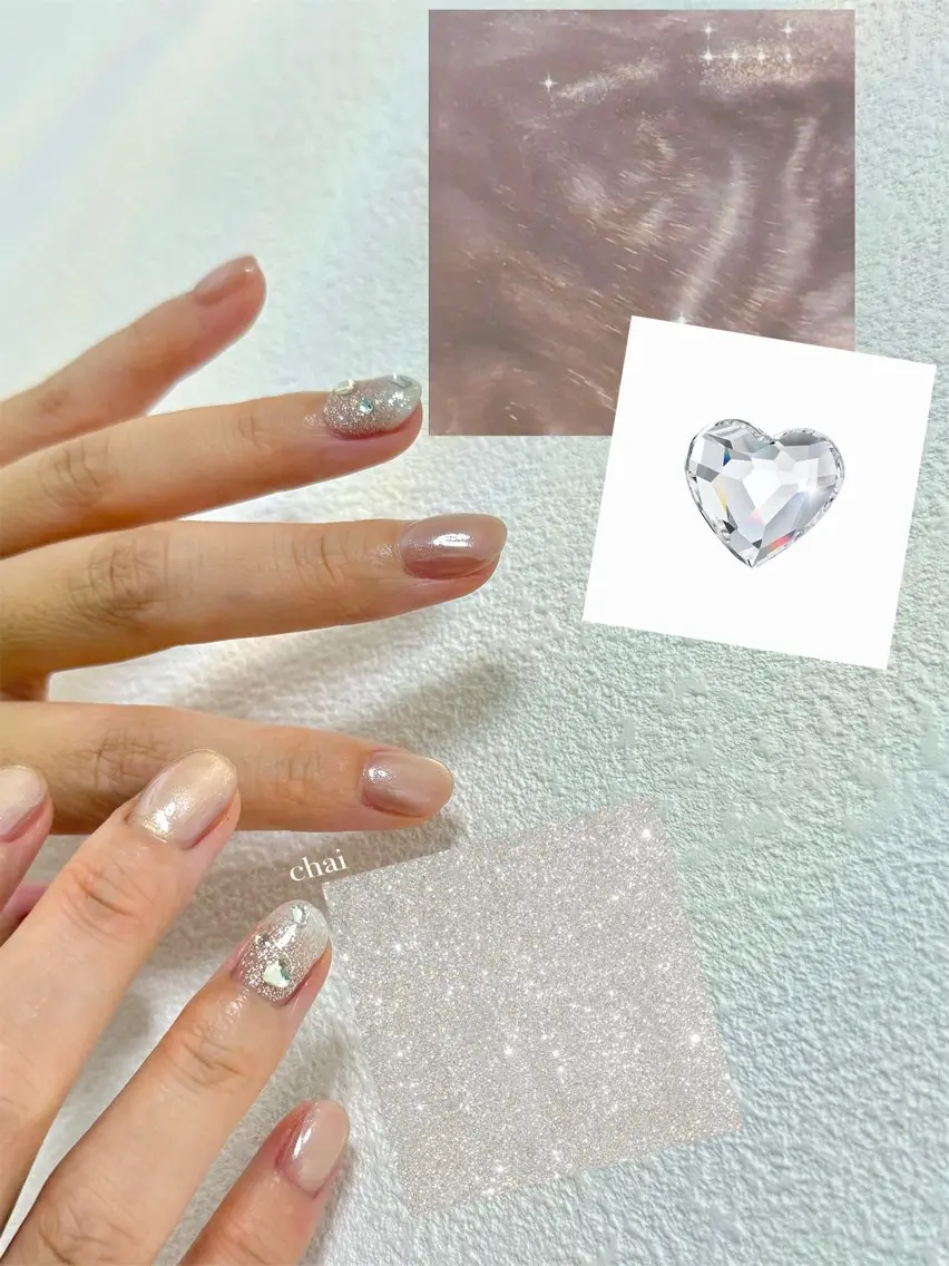 ネイル ハート 韓国ネイル マグネットネイル ミラーネイル シンプルネイル ハンドネイル chai nail +  eye📍鶴橋のネイルデザイン