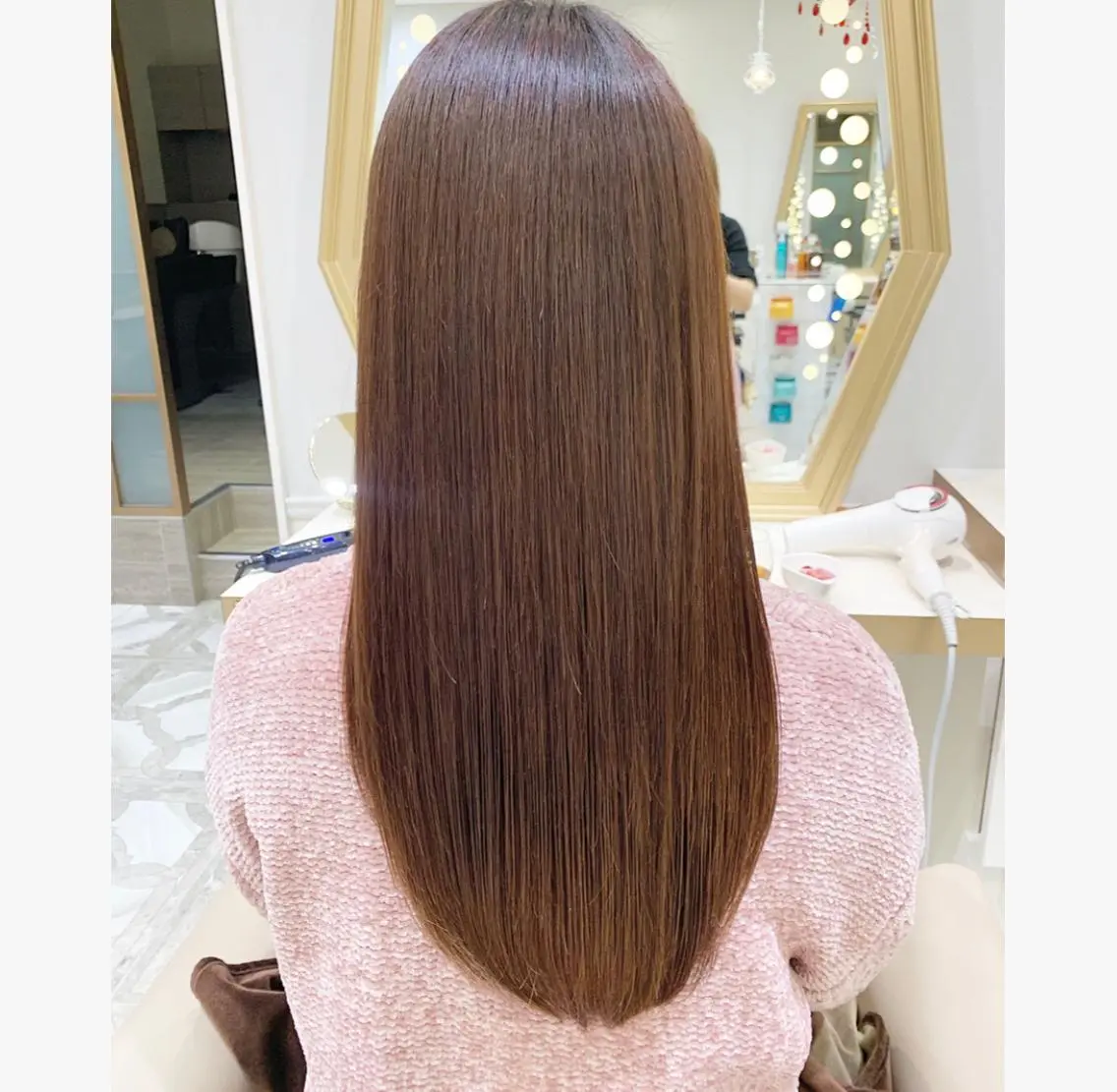ロング パーマ カット 縮毛矯正 💙美髪救世主💙 関華蓮のヘアスタイル