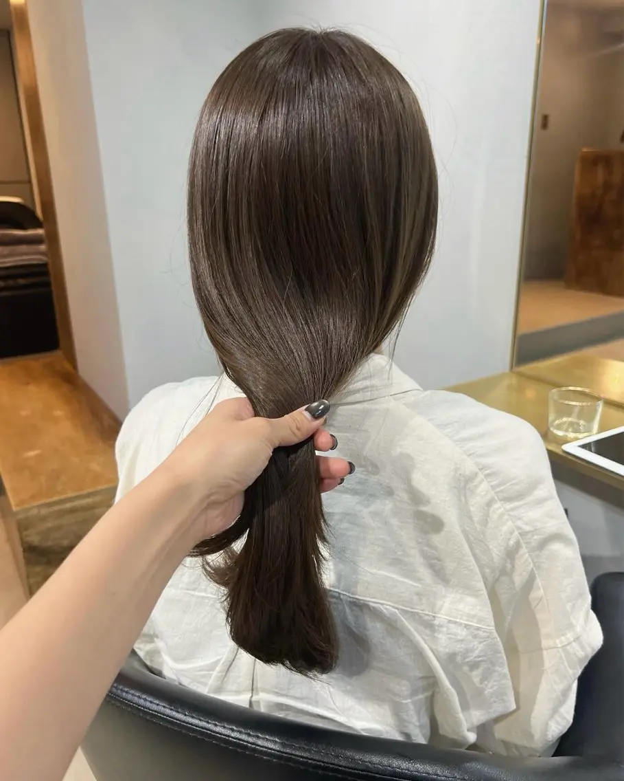 セミロング カラー カット ヘアカラー トリートメント akane/オリーブ /ボブパーマのヘアスタイル