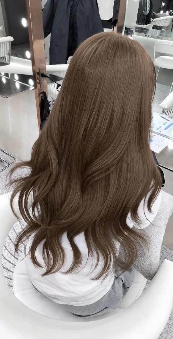 ロング カット ヘアカラー トリートメント ワンホン/韓国/ YUDUKI🌙のヘアスタイル