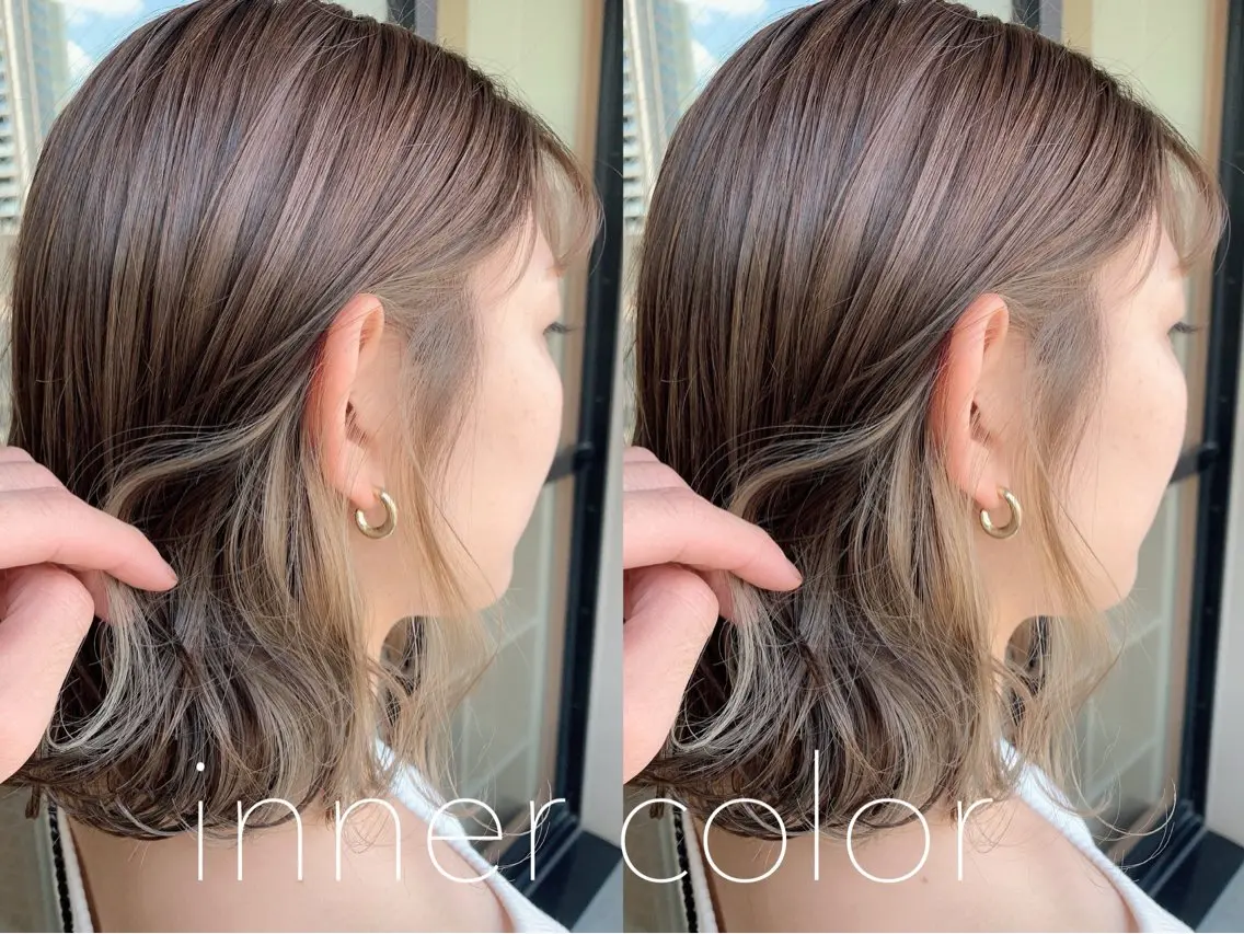 カット➕イヤリングカラー✨ブリーチ込み✨➕1stepトリートメント付き🎀 ¥14300の写真
