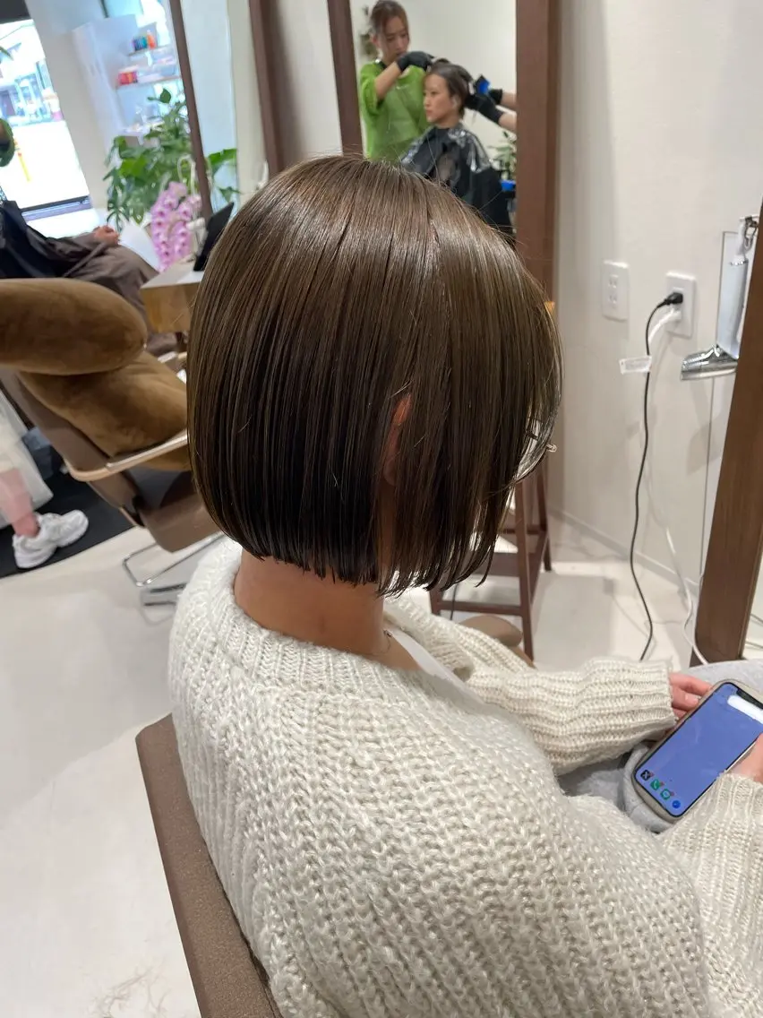 ショート カラー ベージュカラー ブリーチ 透明感カラー ダブルカラー ブリーチなしカラー ヘアカラー ボブ/インナーカラー /眉毛/Miyuのヘアスタイル