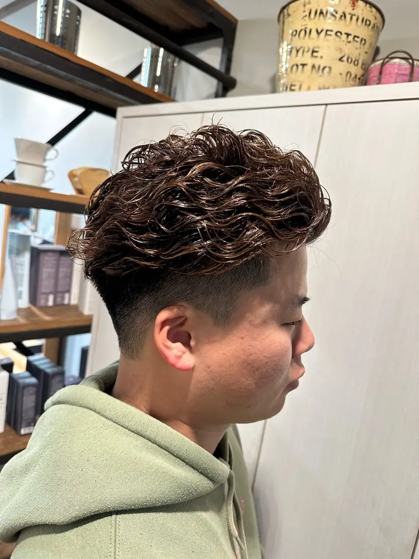 パーマ メンズ カット パーマ あべ ゆうかのヘアスタイル