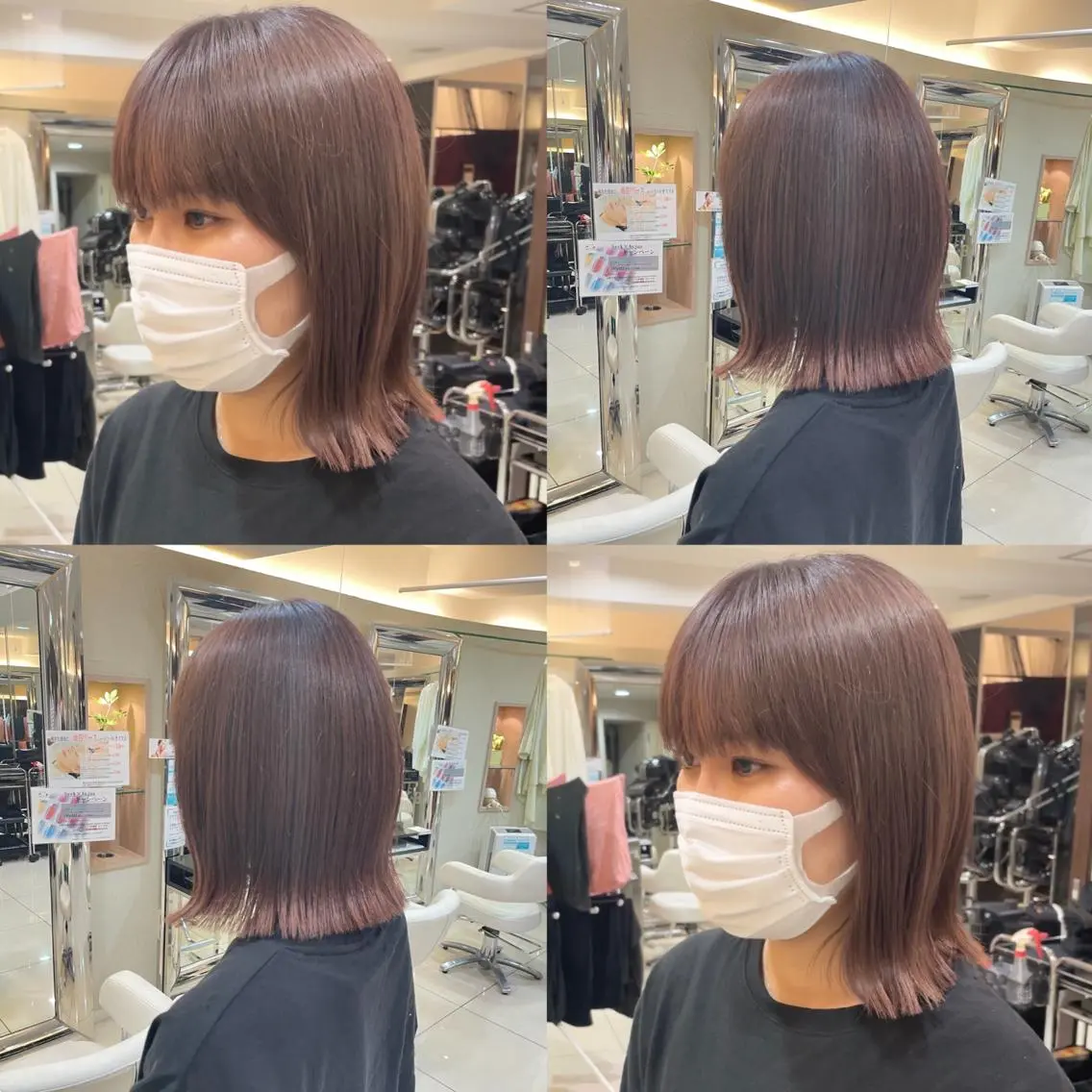 ミディアム ボブ 伸ばしかけ 新宿/顔周りカット/ レイヤー/がっきーのヘアスタイル