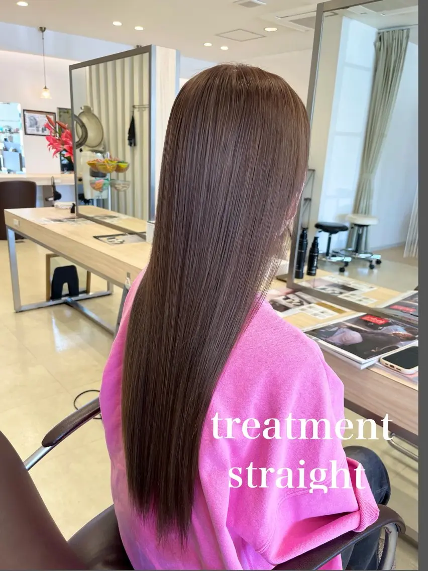 ロング トリートメント カット 縮毛矯正 トリートメント カラー∫カット∫ 髪質改善🤍MIKUのヘアスタイル
