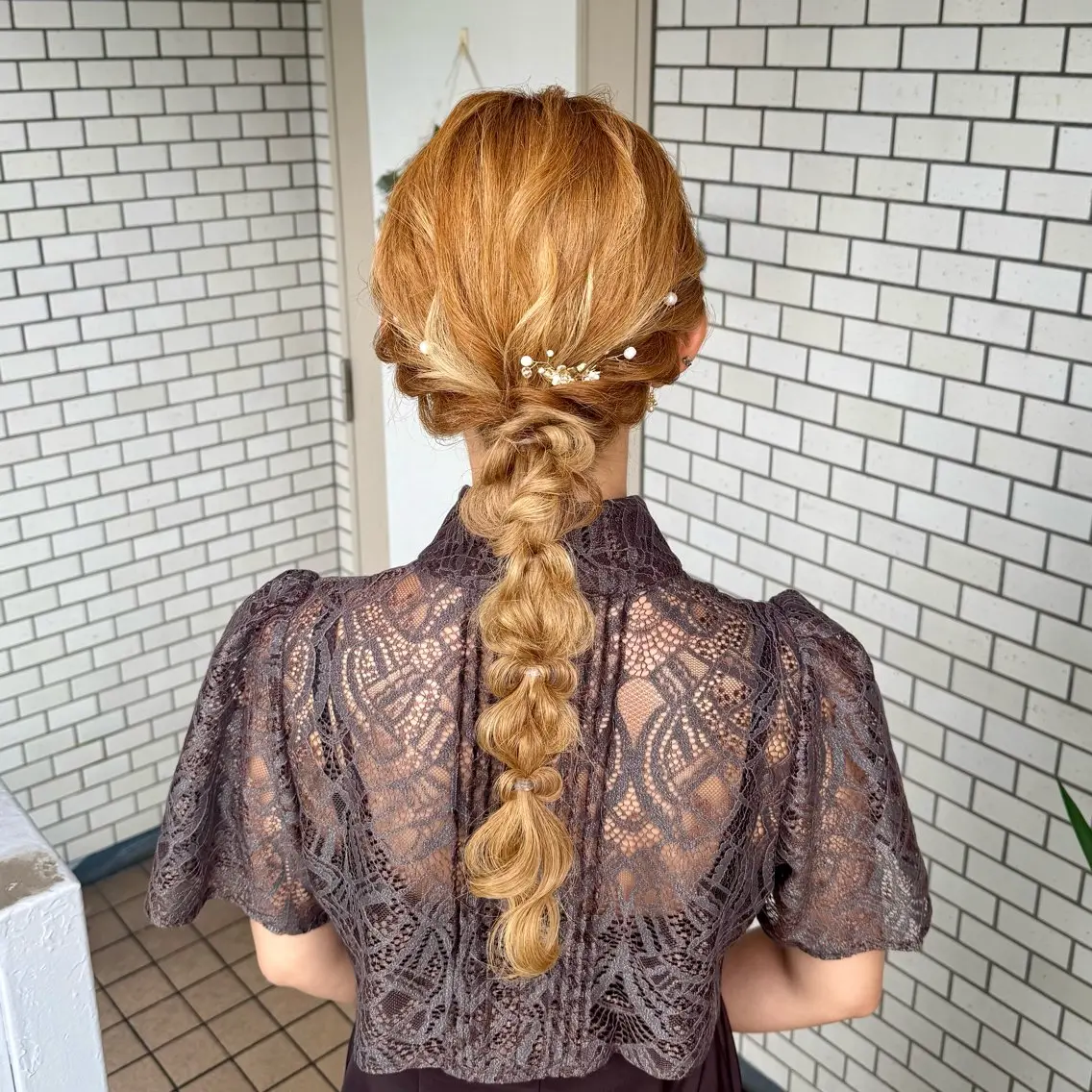 セミロング ヘアアレンジ 結婚式・ブライダル デート その他 褒められヘアメイク /‎ボブ女子🐶みおのヘアスタイル