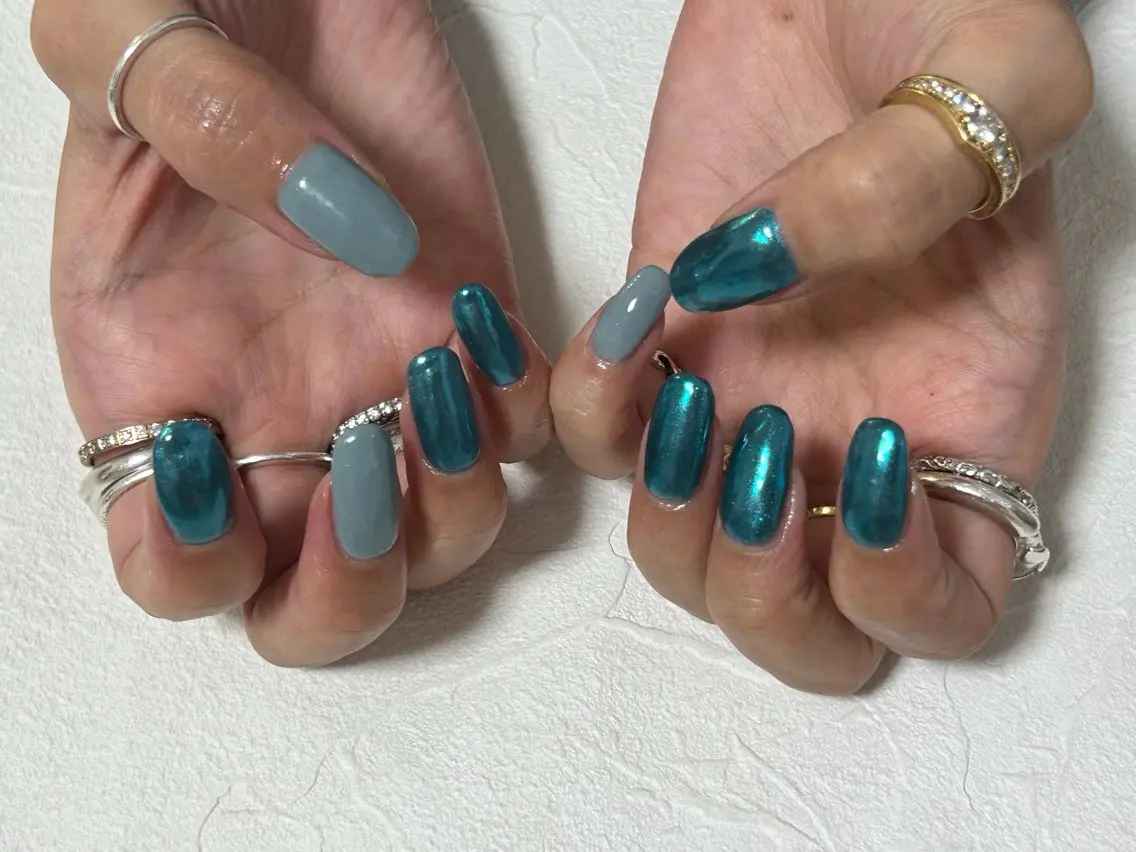 ネイル オーロラネイル フットネイル フレンチネイル ジェルネイル 韓国ネイル ハンドネイル mogunail &blowのネイルデザイン