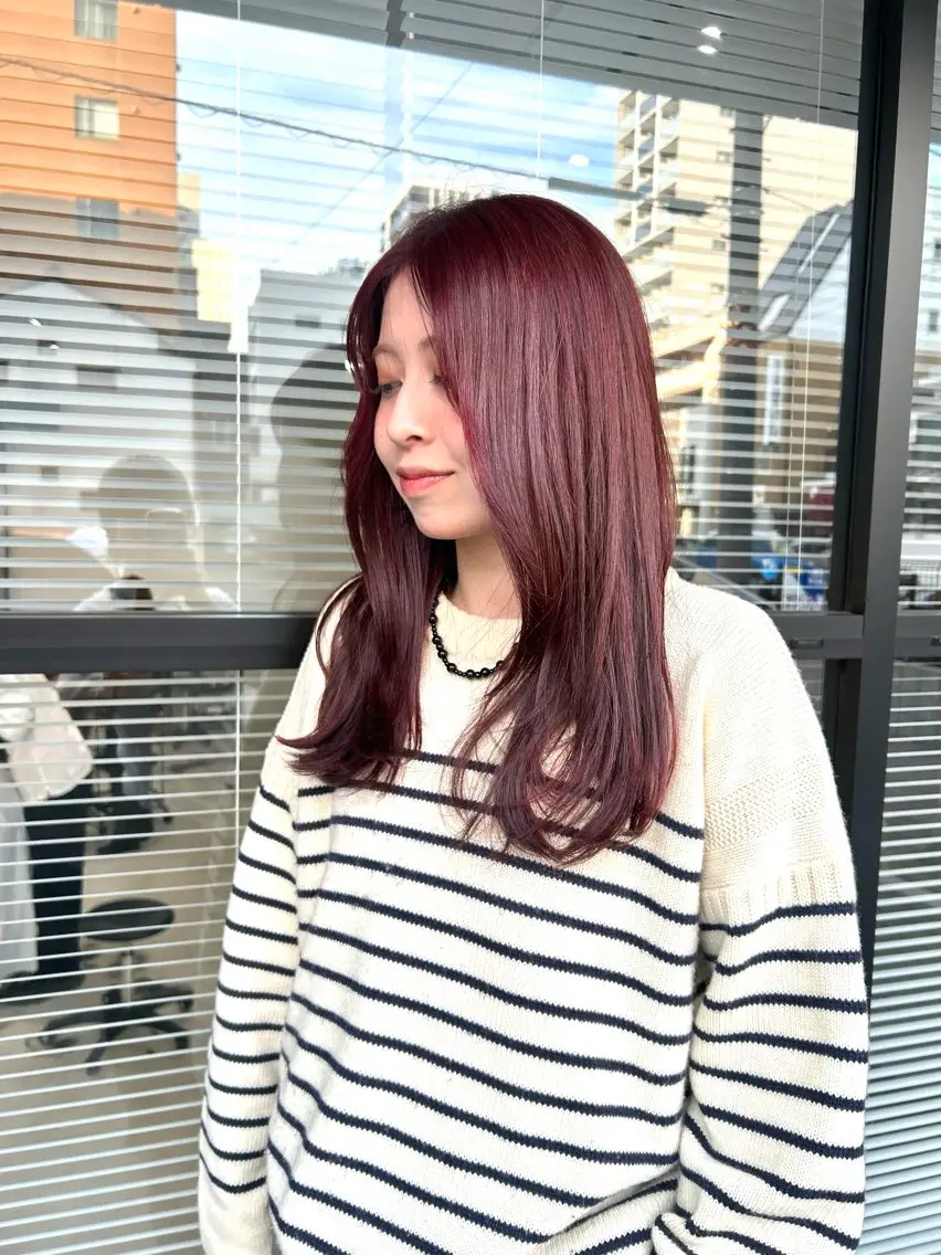 ロング カラー カット ヘアカラー 鈴木 よつはのヘアスタイル
