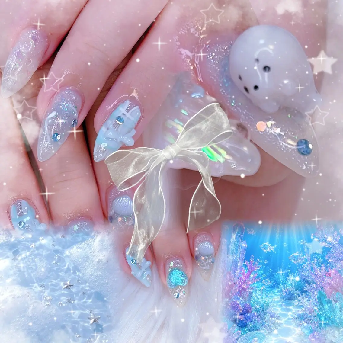ネイル クリアネイル ロングネイル ハンドネイル mini nailのネイルデザイン