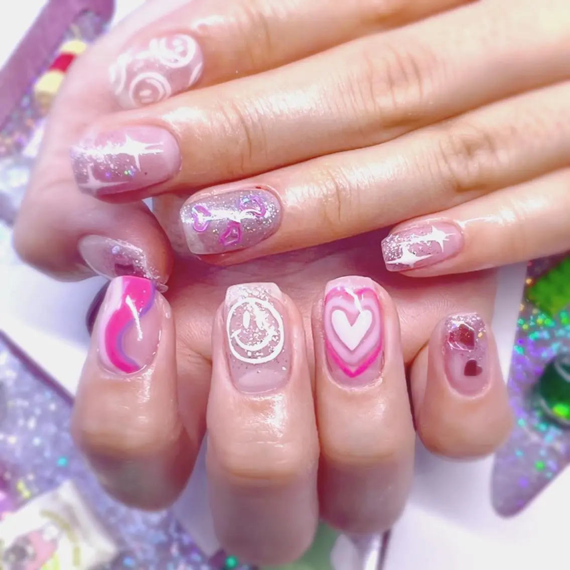 ネイル アートネイル クリアネイル ジェルネイル ニュアンスネイル オフィスネイル 8appy YUKITIN.Bのネイルデザイン