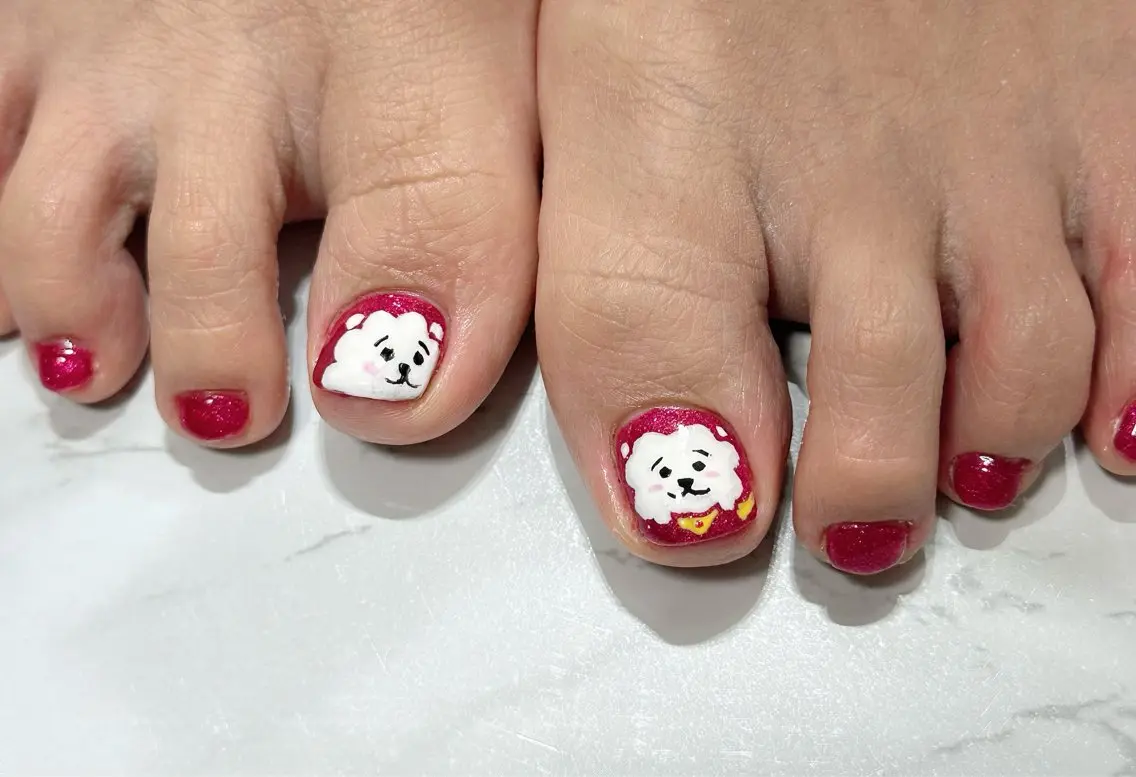 ネイル アニマル柄 チークネイル フレンチネイル キラキラネイル マグネットネイル Mai’s nailのネイルデザイン