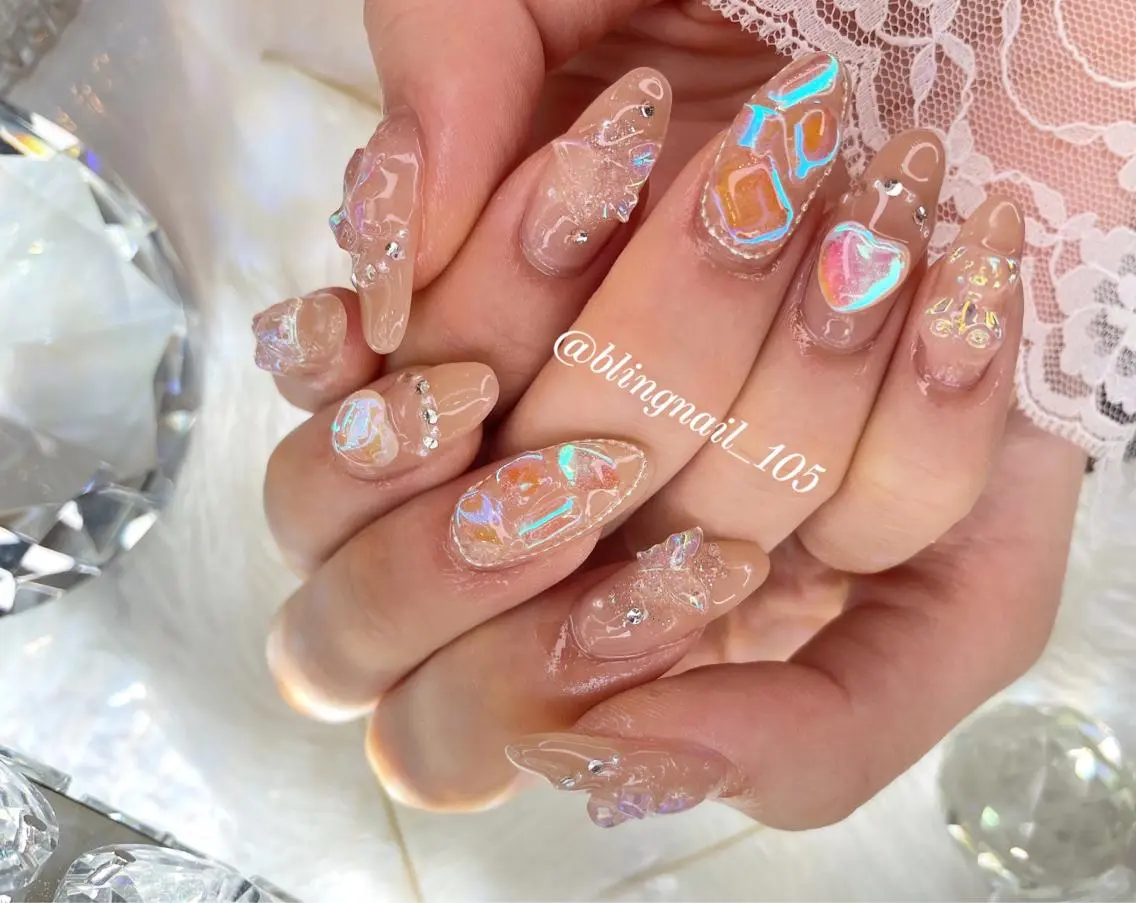 ネイル 24時まで❤︎韓国、 ワンホンネイルのネイルデザイン