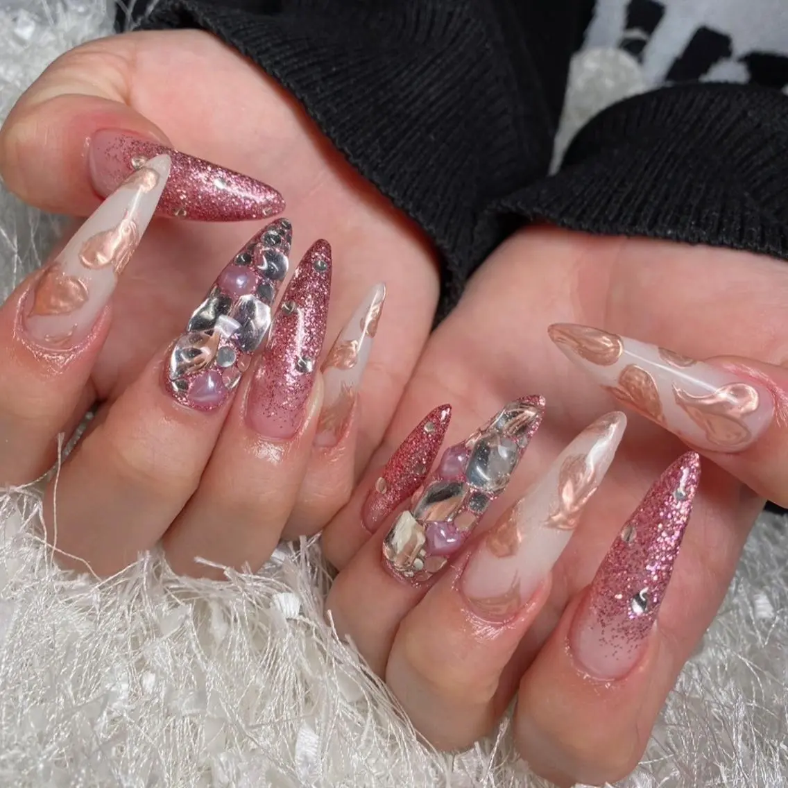 ネイル 長さ出し フレンチネイル ジェルネイル グラデーション 韓国ネイル ハンドネイル Nail&eye Belire 新宿のネイルデザイン