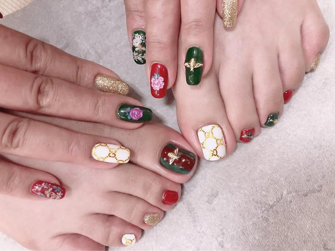 ネイル フットネイル おそろいネイル ハンドネイル ハンドケア FASTNAIL PLUS 新宿店のネイルデザイン