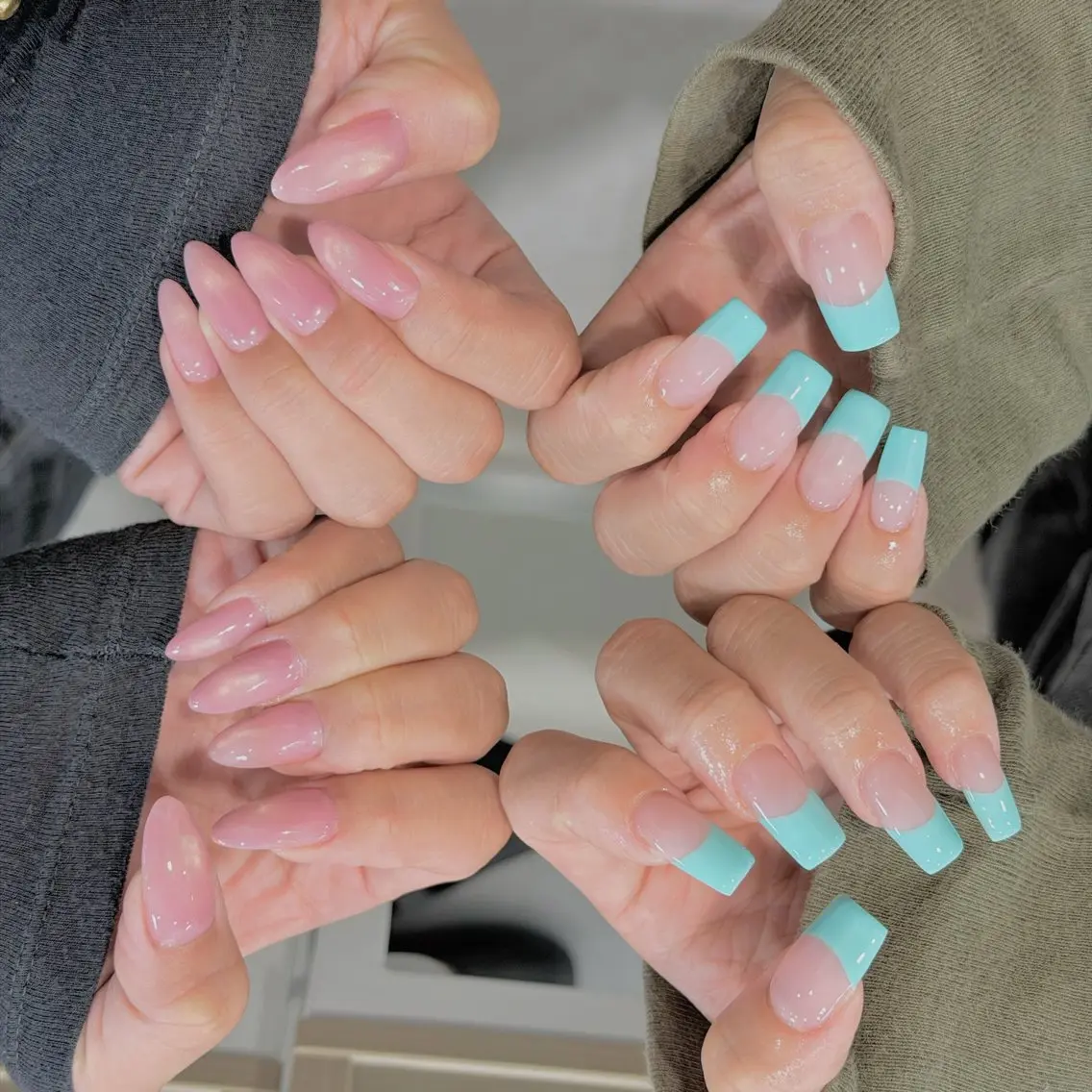 ネイル オーロラネイル フレンチネイル ジェルネイル グラデーション 韓国ネイル ハンドネイル Luci Nailのネイルデザイン
