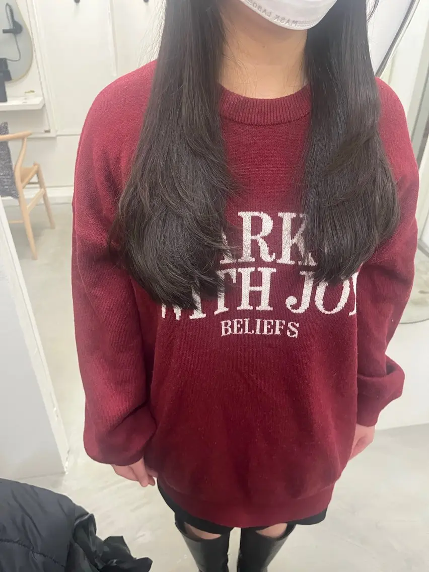 ロング 顔まわりレイヤー レイヤーカット ローレイヤー カット person♡kii マオのヘアスタイル