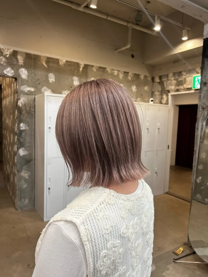 ミディアム カラー ベージュカラー ピンクカラー ピンクベージュ ヘアカラー トリートメント fit /HONOKAのヘアスタイル