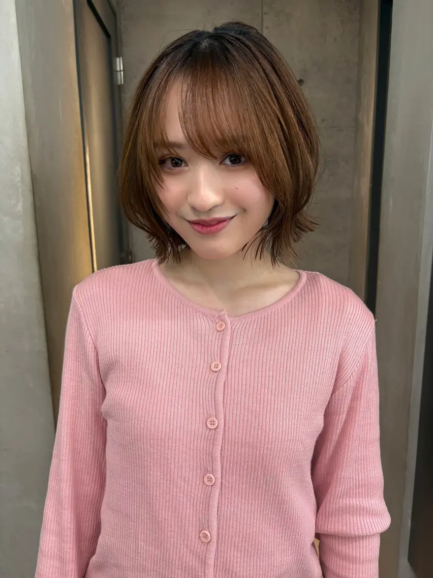 ミディアム カラー カット ヘアカラー Saki/レイヤー/ 柔らかカラーのヘアスタイル