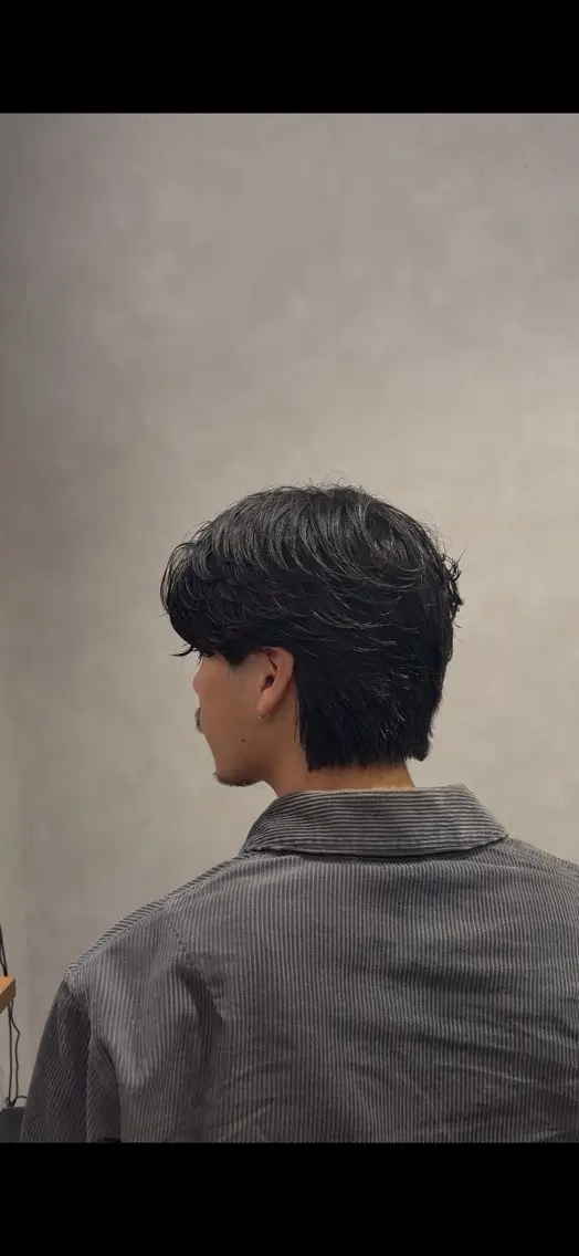 ミディアム パーマ メンズ メンズパーマ特化 美容師 一樹のヘアスタイル