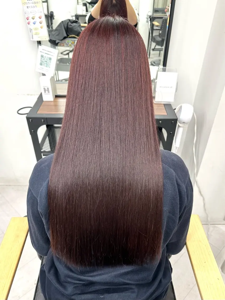 ロング ヘアカラー トリートメント himari💜 酸性ストレートのヘアスタイル