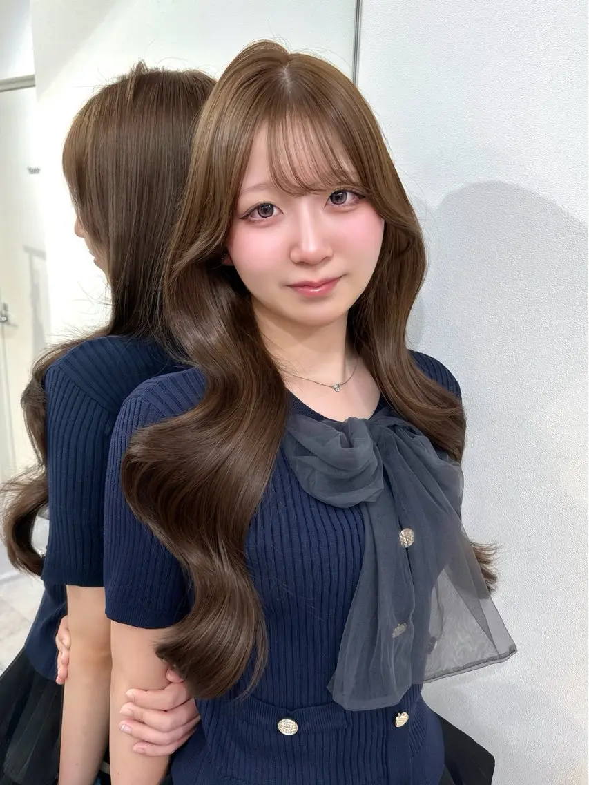 ロング カラー ベージュカラー ブリーチ 透明感カラー ダブルカラー ミルキーベージュ ヘアカラー レオ /ViVIEのヘアスタイル