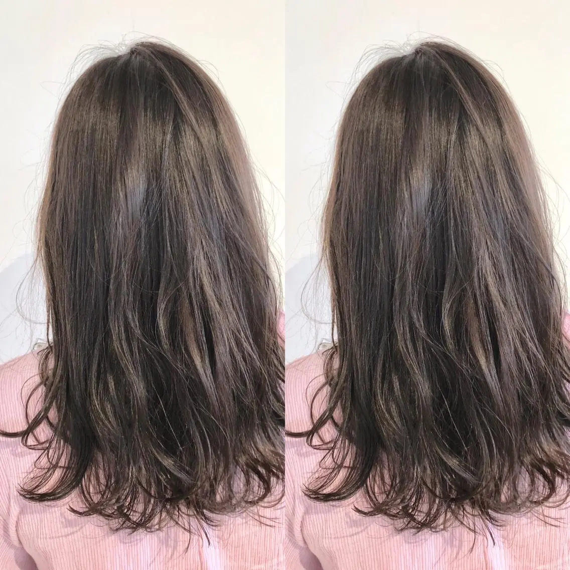 セミロング カラー パーマ ヘアアレンジ セミロングパーマ バレイヤージュ 黒髪 ブルーカラー ブラウンカラー 【ツヤ髪美容師】 ツダケイスケのヘアスタイル