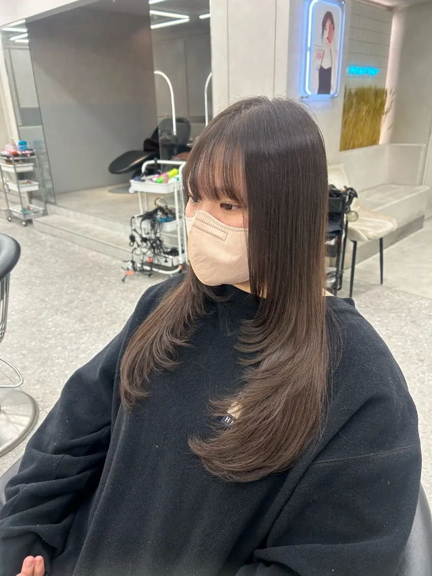 ロング 韓国風ヘア レイヤーカット あ い か 🎀 レイヤーカットのヘアスタイル
