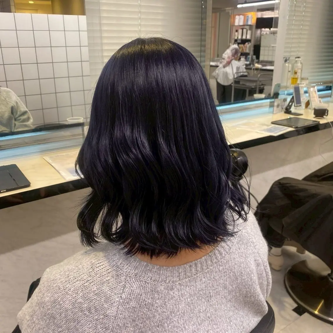セミロング ヘアカラー トリートメント 縮毛矯正/ブリーチな しラベンダー/心優のヘアスタイル