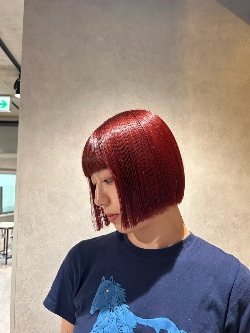 ショート カラー ブリーチ ダブルカラー イルミナカラー ボブ ヘアカラー ayano/パーマ/ 暖色カラーのヘアスタイル
