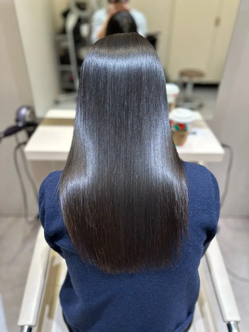 ロング 縮毛矯正 縮毛矯正特化 k-two土田陸登のヘアスタイル