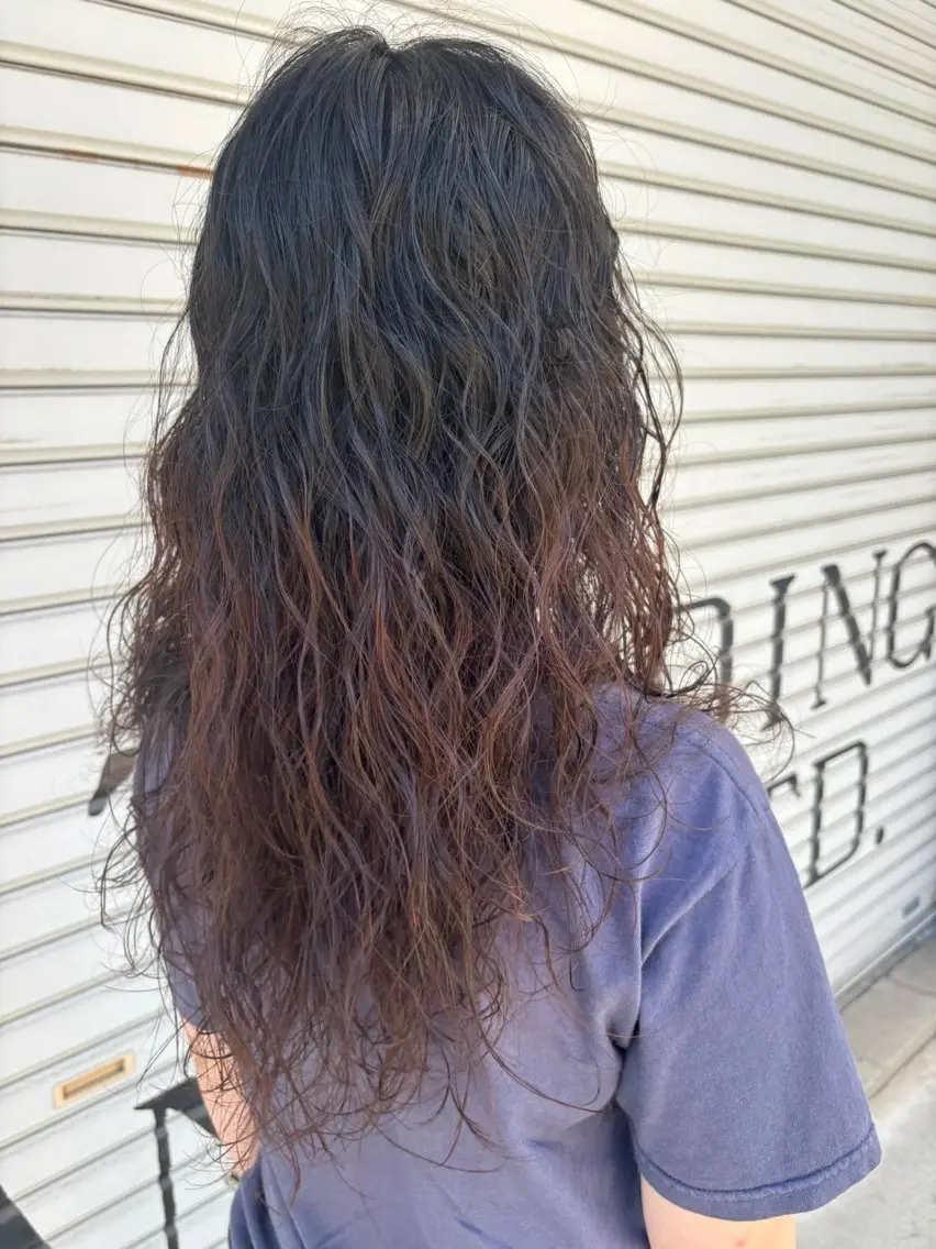 ロング パーマ カット パーマ 大西 柚羽のヘアスタイル