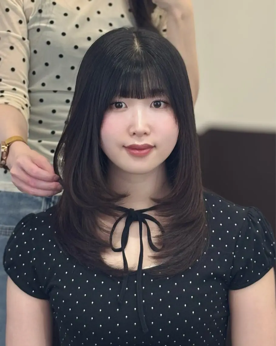 ミディアム カット ヘアカラー トリートメント 梅田/髪質改善× 艶カラー💎miyuのヘアスタイル