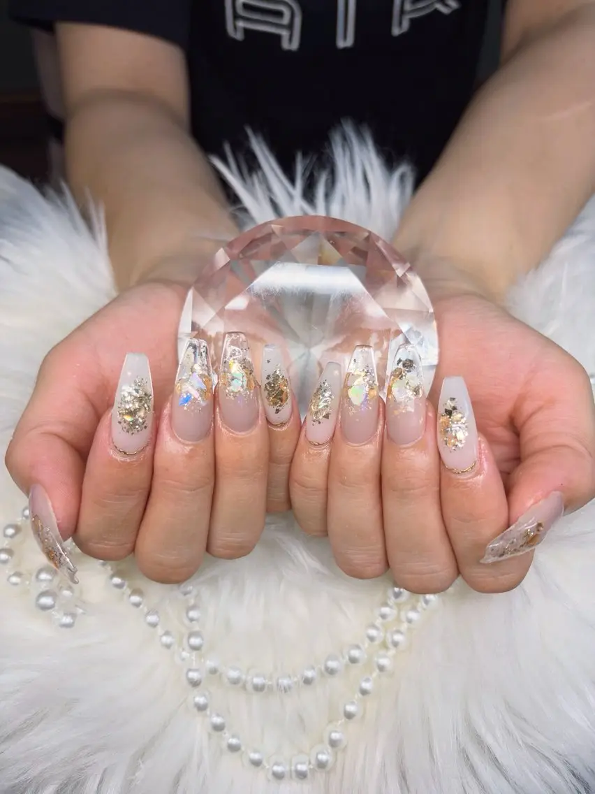 ネイル アートネイル オーロラネイル チークネイル 長さ出し フットネイル ハンドネイル Chan nailsのネイルデザイン