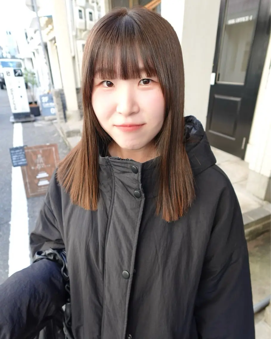 ミディアム カラー アッシュ ベージュカラー ブラウンカラー 透明感カラー オリーブカラー カット ヘアカラー トリートメント 水原波津輝/ボブ /ニュアンスパーマのヘアスタイル
