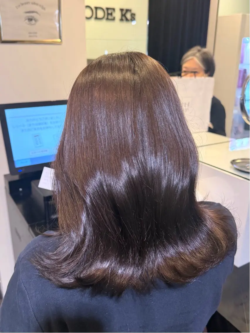 ミディアム ヘアカラー トリートメント momo🎀韓国レイ ヤー・ハイトーンのヘアスタイル