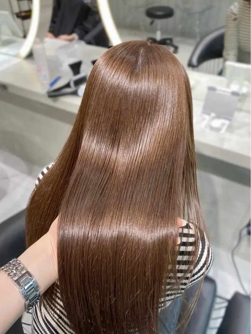 カラー ベージュカラー ブリーチ ダブルカラー ブリーチなしカラー ヘアカラー ユナ hearts.店長のヘアスタイル