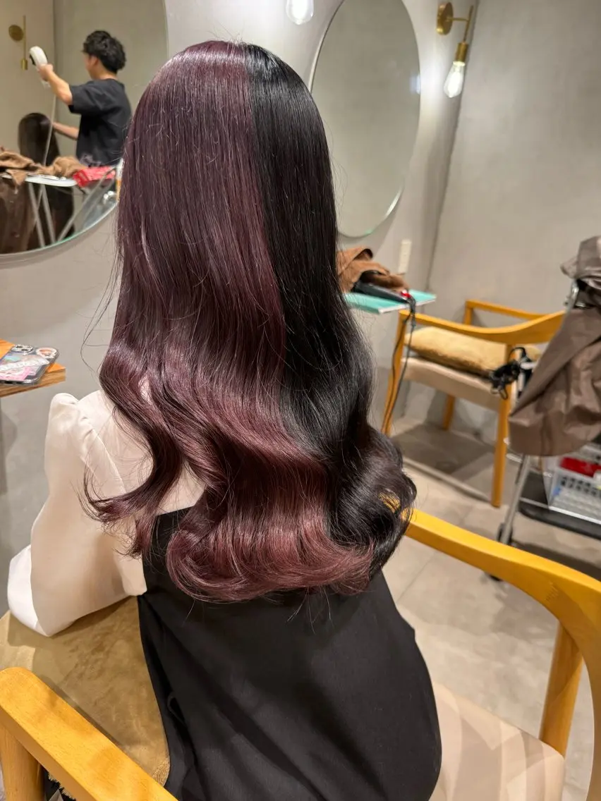ロング カラー カット ヘアカラー 💛ブリーチカラー /ブリーチ縮毛💛のヘアスタイル