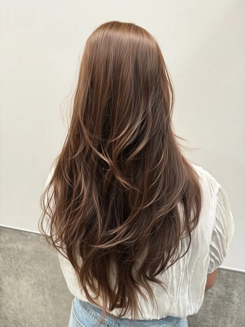 ロング カット ヘアカラー トリートメント ♡レイヤーカット れお♡のヘアスタイル