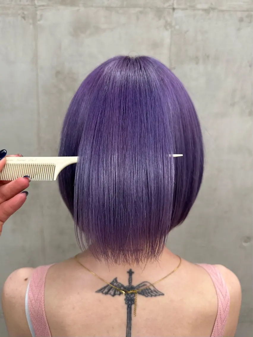 ショート カラー ブリーチ ラベンダーカラー ラベンダーピンク ピンクカラー カットモデル募集中 ／HARUKA🎀のヘアスタイル