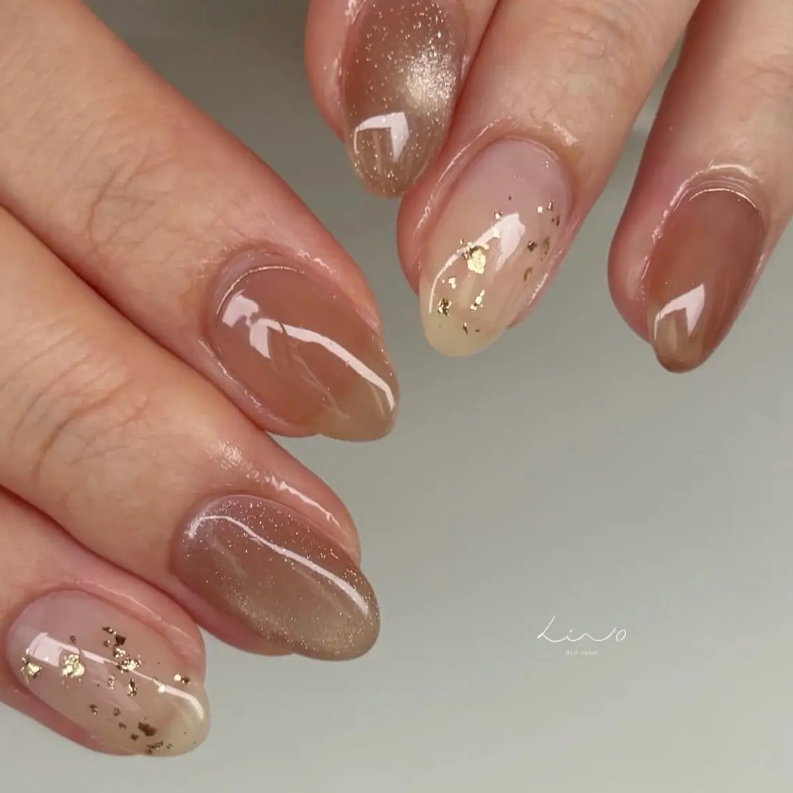 ネイル ニュアンスネイル ショートネイル ハンドネイル nail salon linoのネイルデザイン