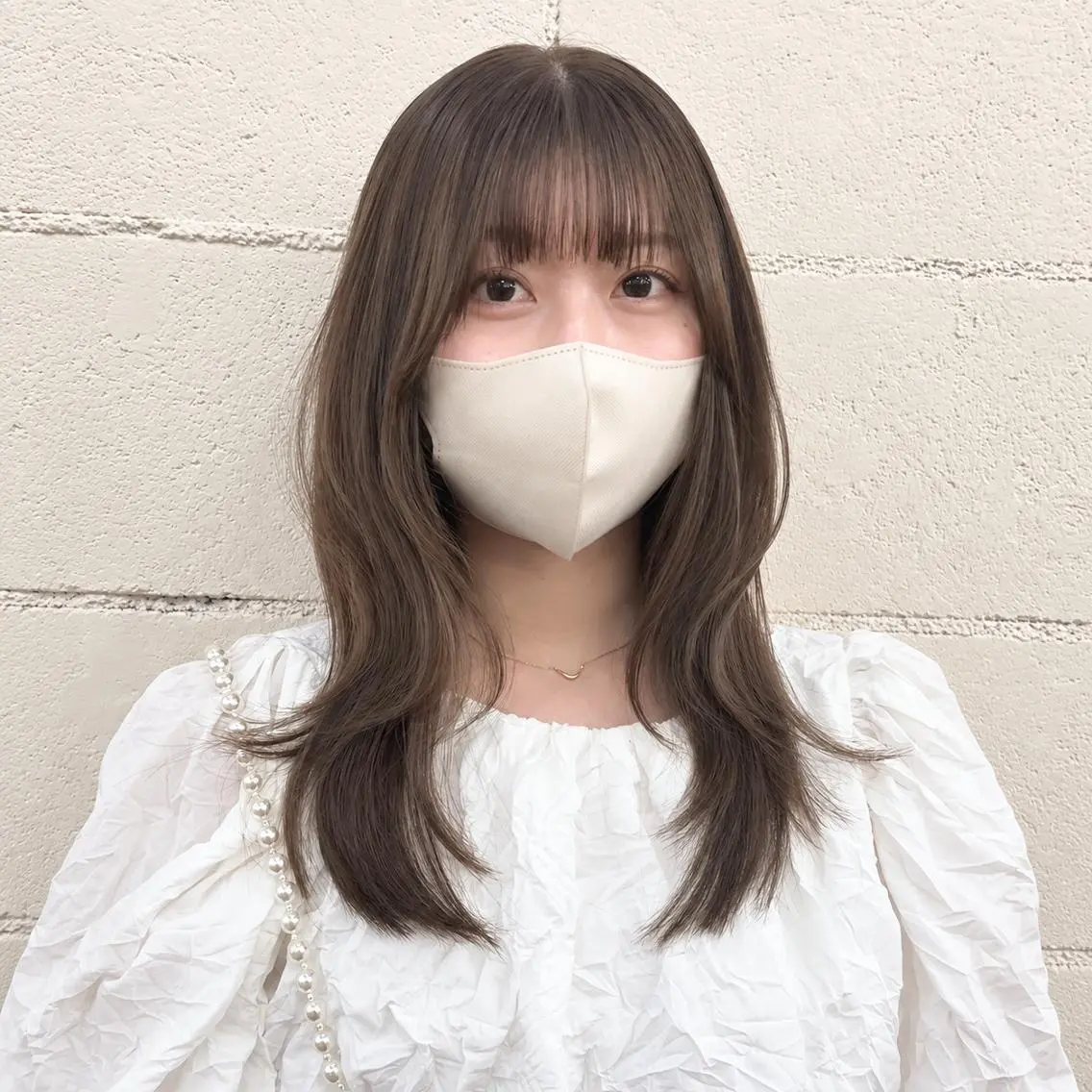 セミロング カラー ブラウンカラー 透明感カラー 顔周りカット 髪質改善 韓国風ヘア カット ヘアカラー トリートメント 透明感カラー/顔周り 臼井いつみのヘアスタイル
