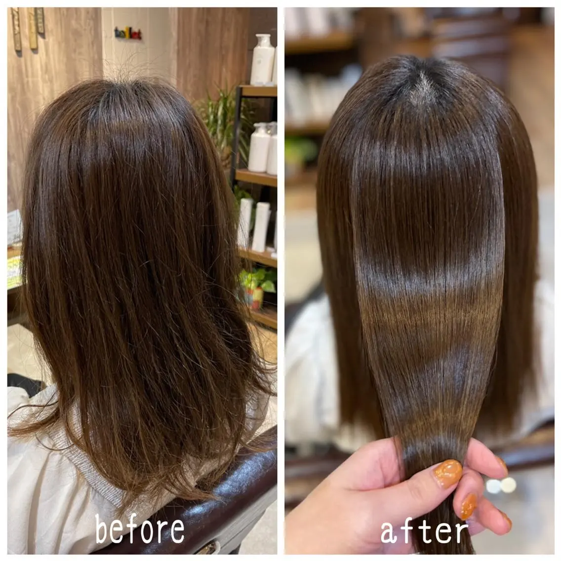 セミロング カラー 髪質改善 髪質改善で 憧れの潤艶美髪にのヘアスタイル