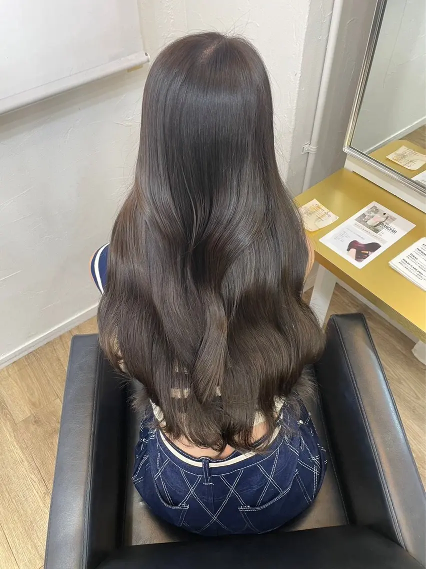 ロング カット ヘアカラー 明田大樹/ 心斎橋/韓国風のヘアスタイル