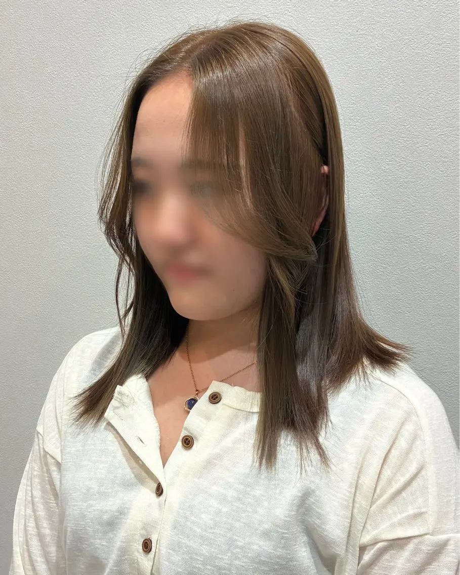 ミディアム カット ヘアカラー トリートメント 柴田真衣 /ナチュラル/半個室のヘアスタイル