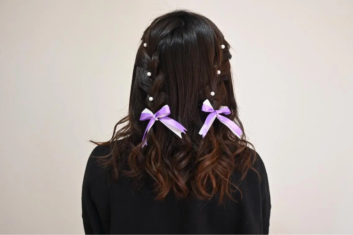 セミロング ヘアアレンジ 麻優 ヘアセットのヘアスタイル